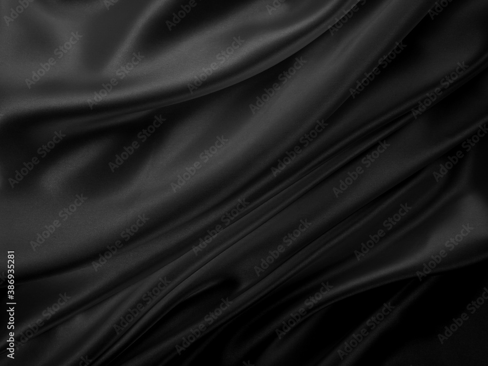 Obraz premium Beautiful elegant dark silver grey or black satin silk luxury cloth fabric texture, abstract background design.