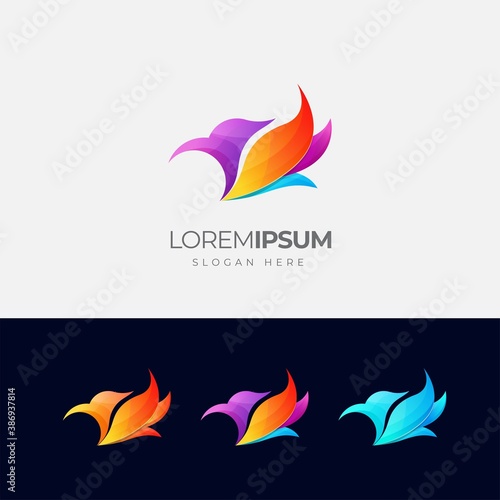 Colorful Eagle logo design vector, Modern bird logo.