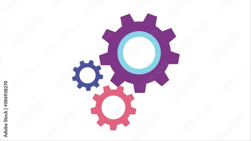 Engine gears wheels rotating animation. Working process. Engine gears wheels rotating animation. Working process.