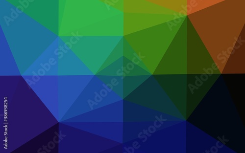 Dark Multicolor  Rainbow vector abstract mosaic background.