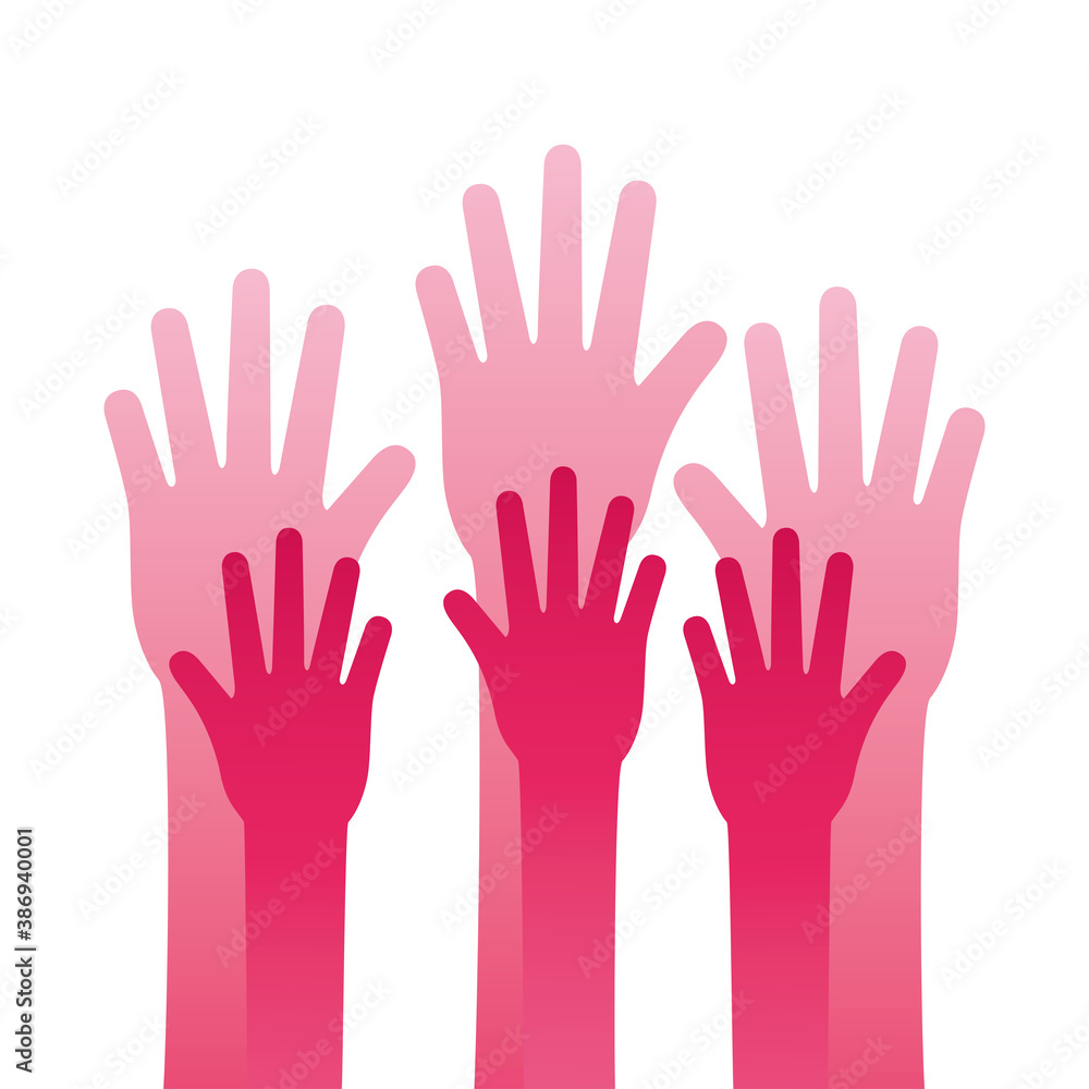 hands human stop pink silhouette style icon hands human stop pink silhouette style icon
