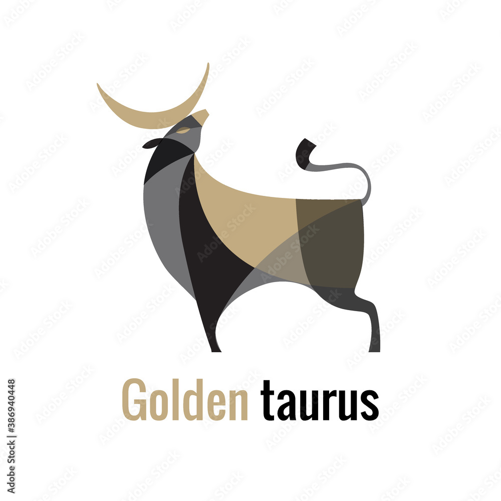 Silhouette of a bull, taurus, logo in geometric style. Vector illustration. Silhouette of a bull, taurus, logo in geometric style. Vector illustration.