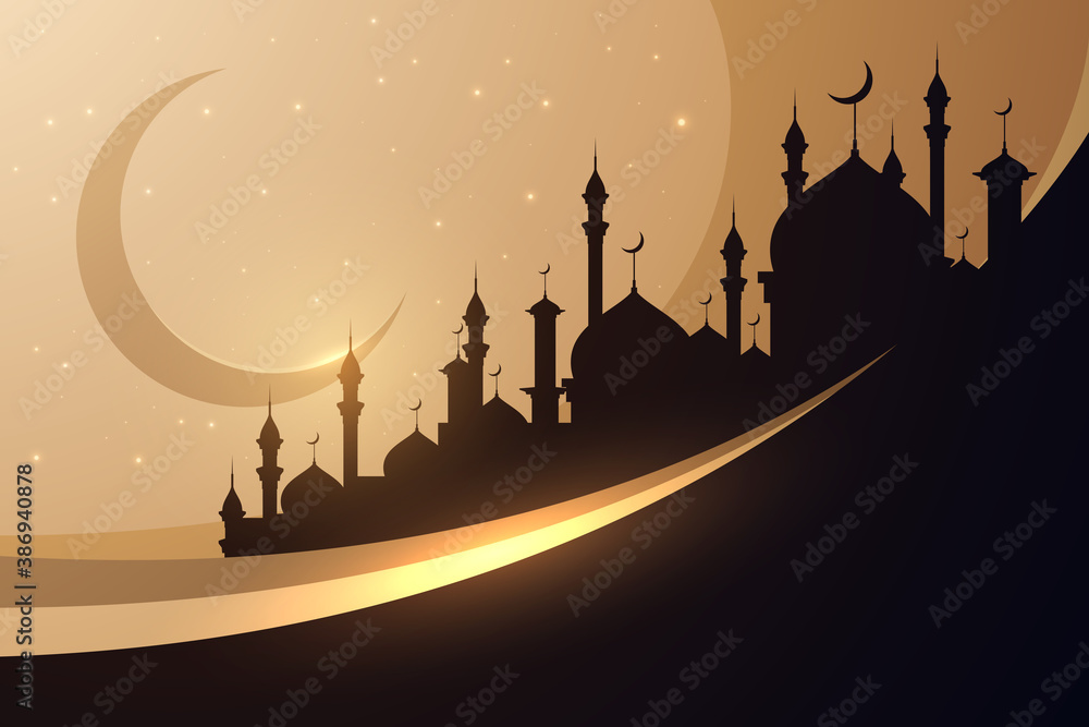 Islamic style black and gold background Stock Vector | Adobe Stock