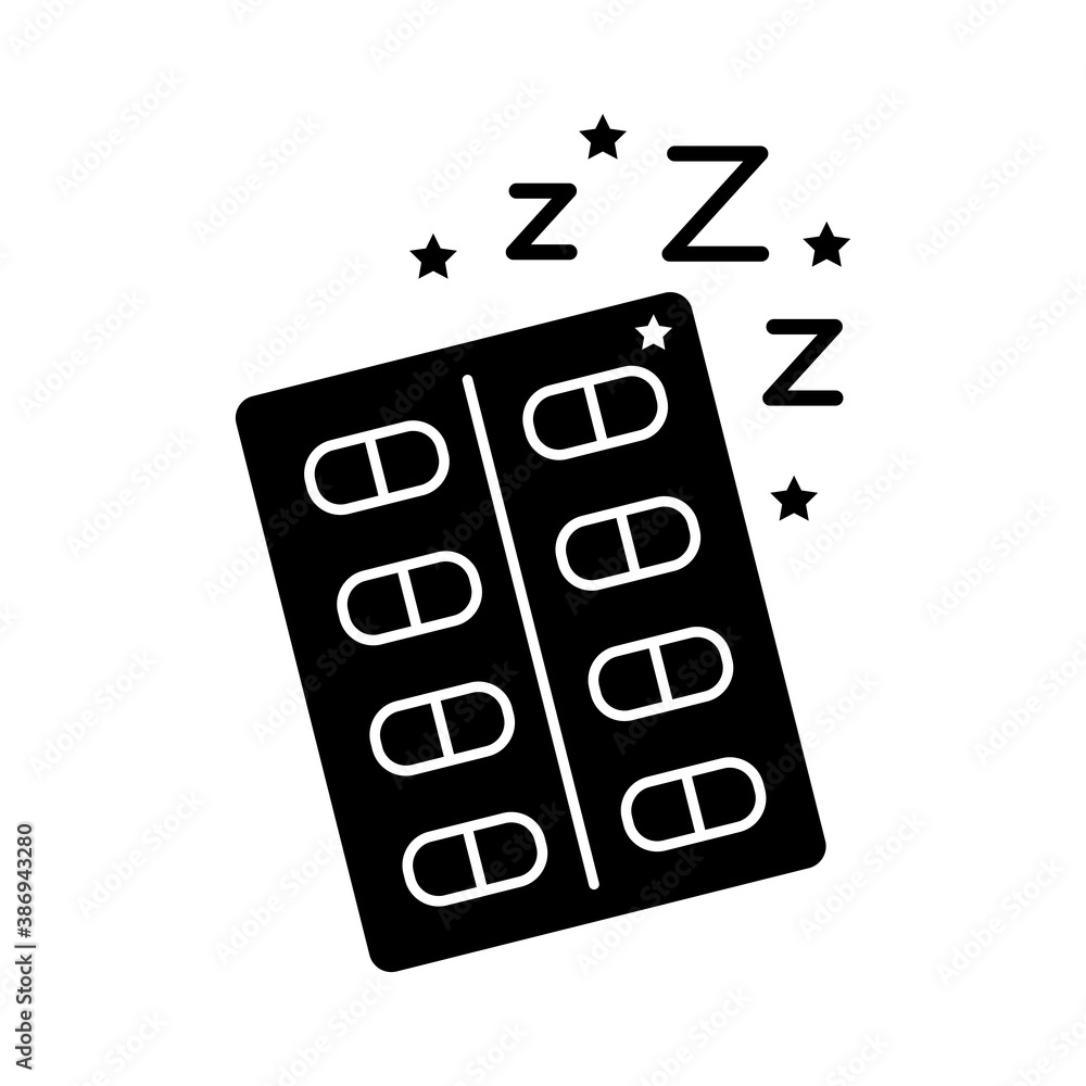 drugs capsules Insomnia z letters silhouette style icon drugs capsules Insomnia z letters silhouette style icon