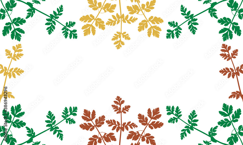 Frame of wild plants, used clipping mask. Vector illustration