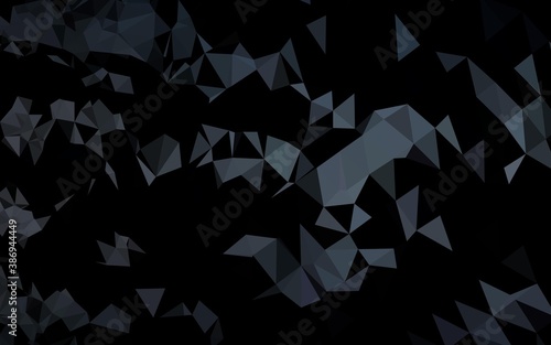 Dark Black vector polygon abstract background.