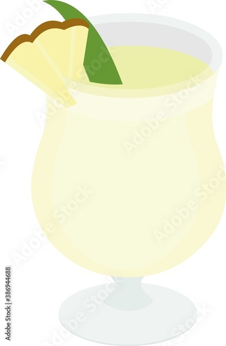 Vector illustration of emoticon of a pina colada drink