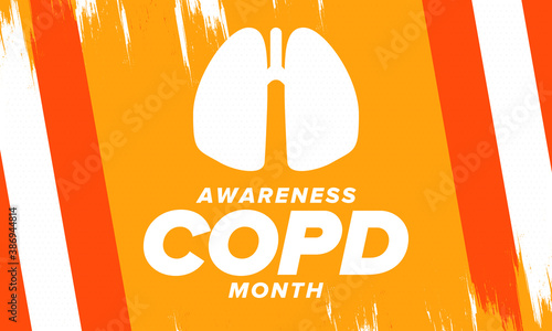 COPD Awareness Month in November. Chronic Obstructive Pulmonary Disease. Celebrated annual in United States. Medical health care and awareness design. Poster, card, banner and background. Vector