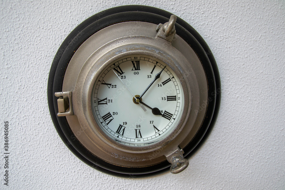 Ship clock on white background is insulated Ship clock on white background is insulated