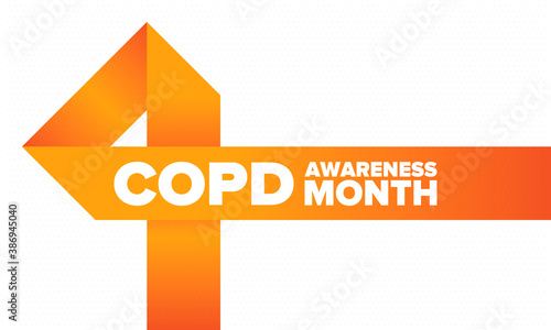COPD Awareness Month in November. Chronic Obstructive Pulmonary Disease. Celebrated annual in United States. Medical health care and awareness design. Poster, card, banner and background. Vector