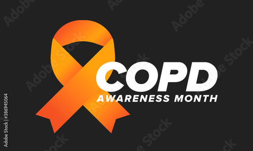 COPD Awareness Month in November. Chronic Obstructive Pulmonary Disease. Celebrated annual in United States. Medical health care and awareness design. Poster, card, banner and background. Vector