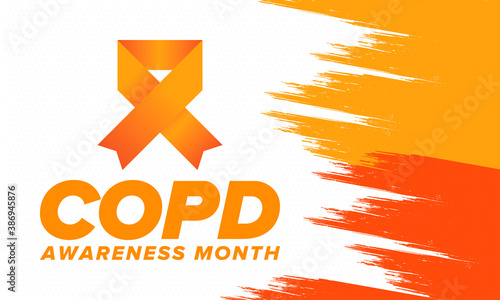 COPD Awareness Month in November. Chronic Obstructive Pulmonary Disease. Celebrated annual in United States. Medical health care and awareness design. Poster, card, banner and background. Vector