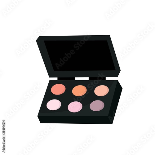Set of eye shadows, decorative cosmetics for eyes, vector objects in flat style on a white background.