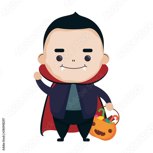 happy halloween cute kid disguise dracula character