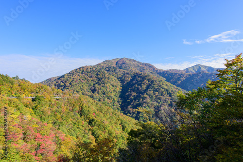 徳島県のつるぎ山の秋の始まり