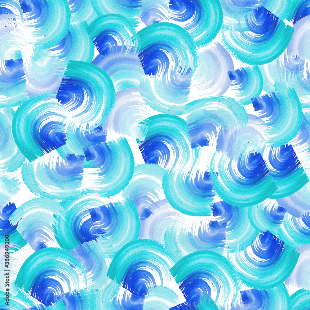 Seamless pattern of dry brush strokes in watercolor in blue colors. Seamless pattern of dry brush strokes in watercolor in blue colors.