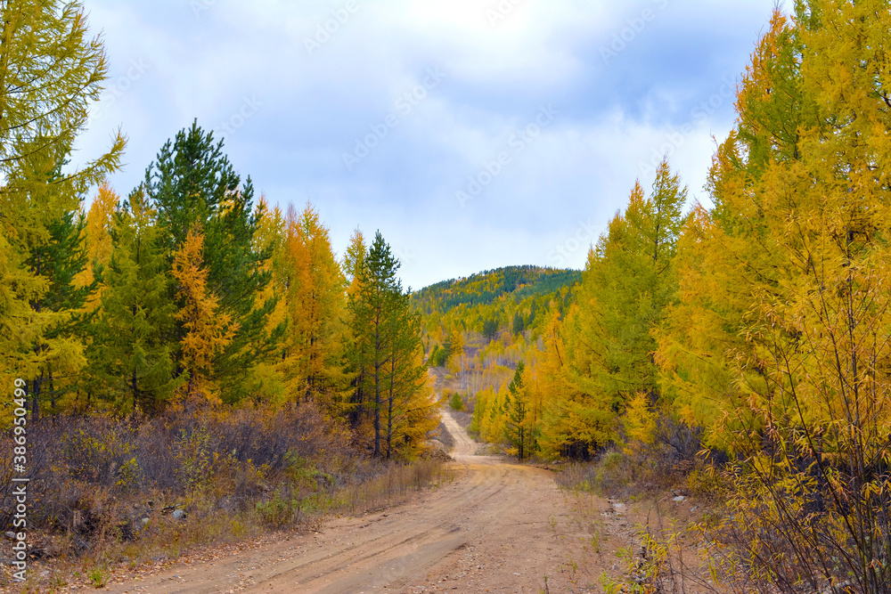 autumn landscape in the mountains of Transbaikalia