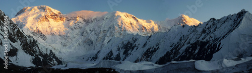 Photography Sunset on Pobeda Peak - Kyrgyzstan.