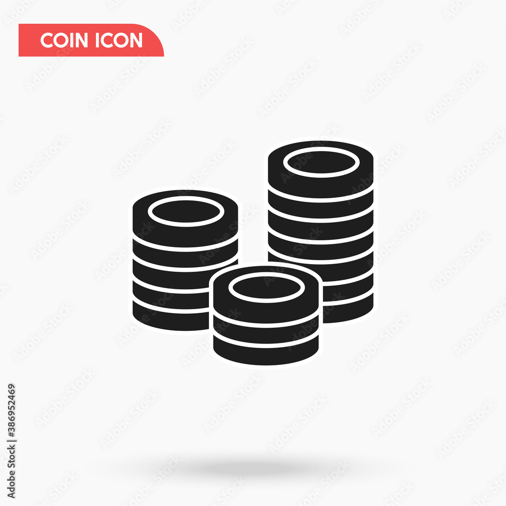 Simple black coin vector design template for UI, money and business. Cash and value. Simple black coin vector design template for UI, money and business. Cash and value.