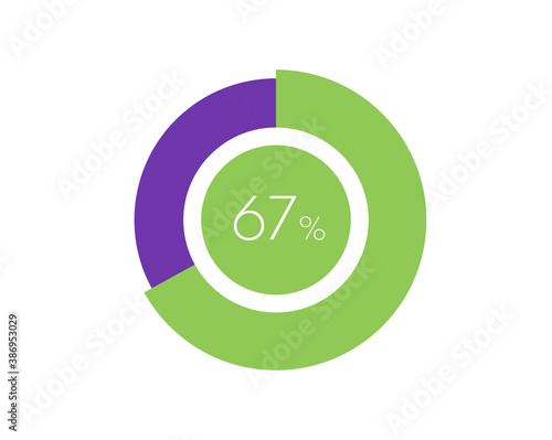 67% Percentage, 67 Percentage Circle diagram infographic