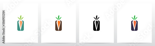 Carrot Planted On Letter Logo Design O