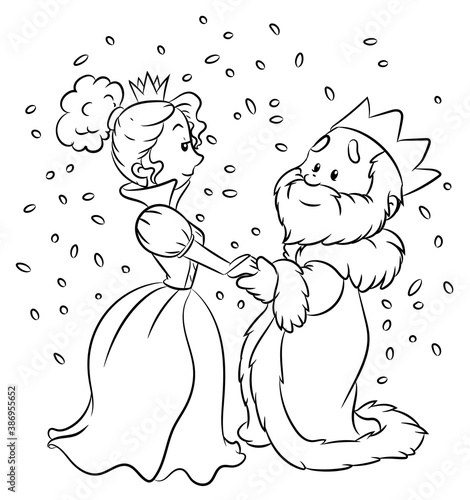 König heiratet die böse Stiefmutter - Vektor-Illustration