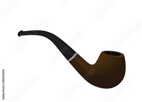 Brown smoking pipe. vector illustration