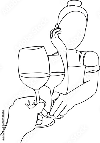 couple in love drinking wine