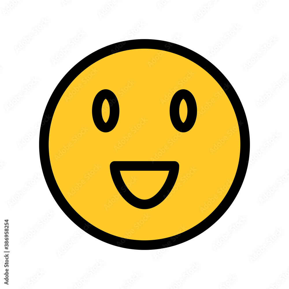 Fototapeta premium Smile Emoticon Icon Color Design Vector Template Illustration