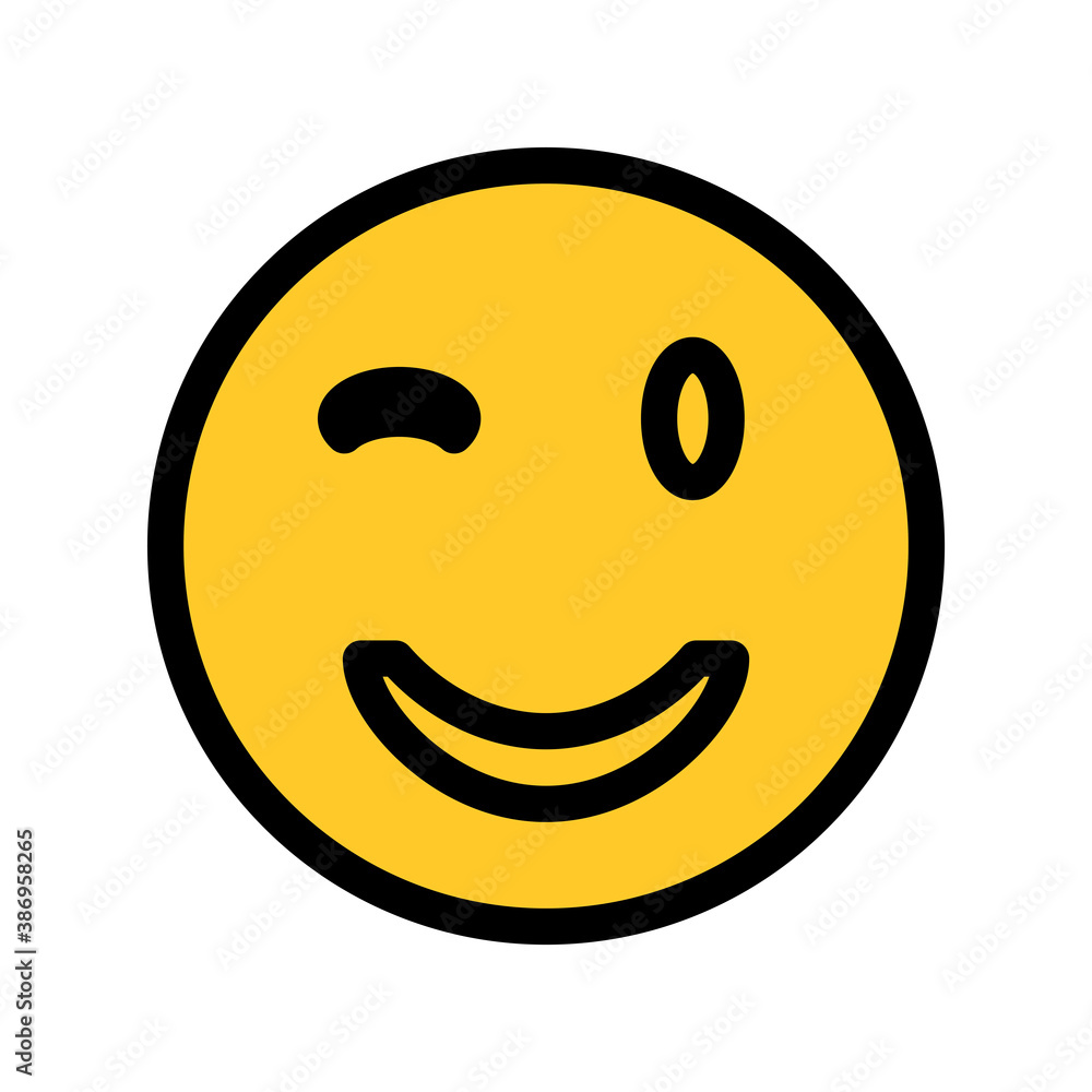 Smile Emoticon Icon Color Design Vector Template Illustration