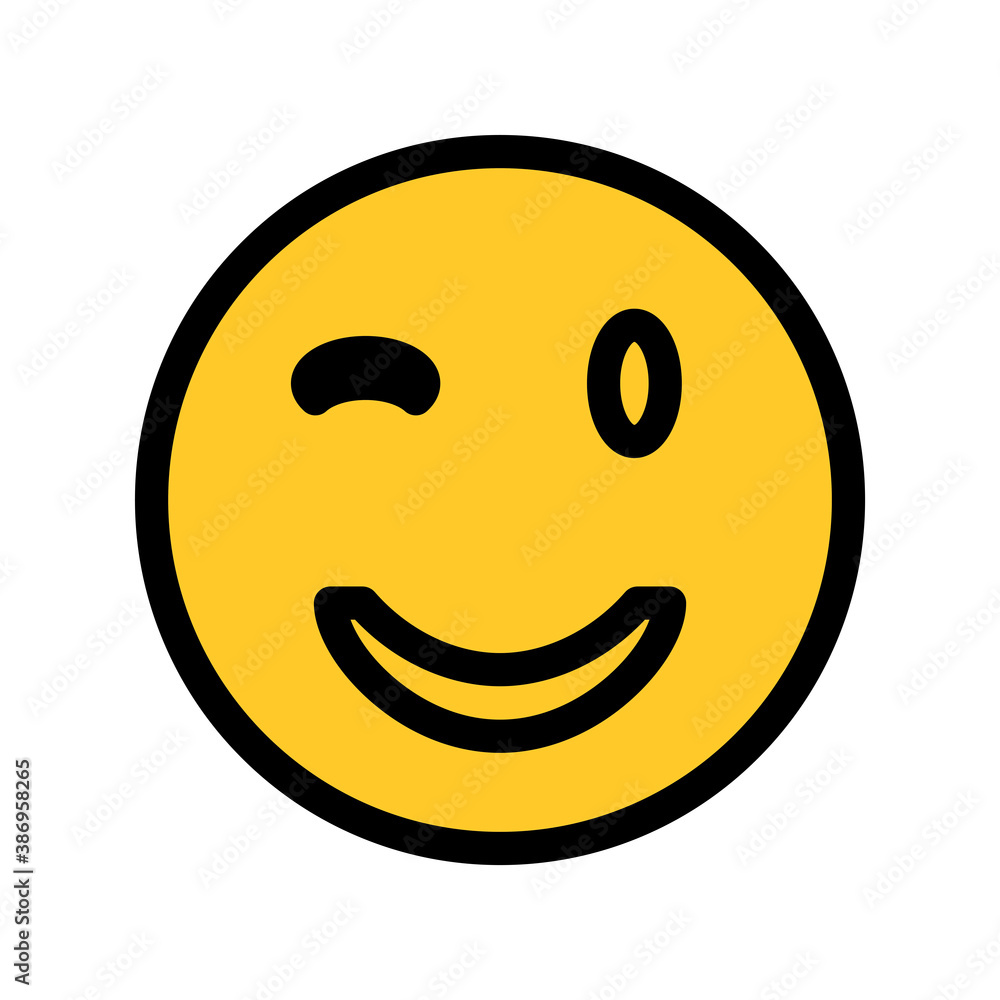 Fototapeta premium Smile Emoticon Icon Color Design Vector Template Illustration