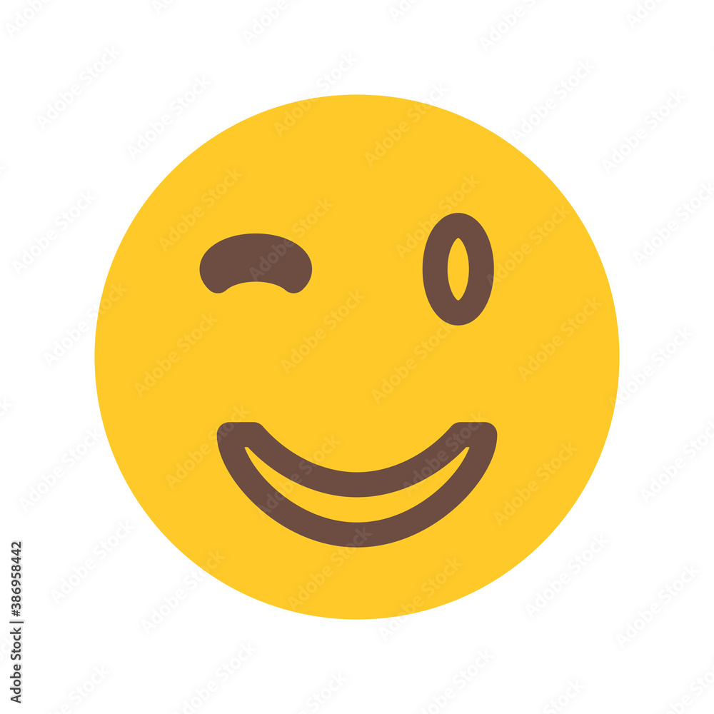 Fototapeta premium Smile Emoticon Icon Color Design Vector Template Illustration