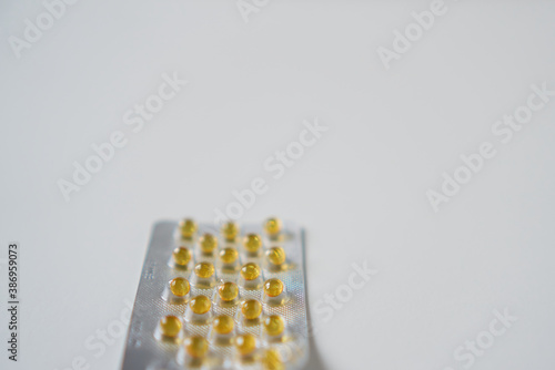 Packaging of tablets, blister. Medicine symbol. 