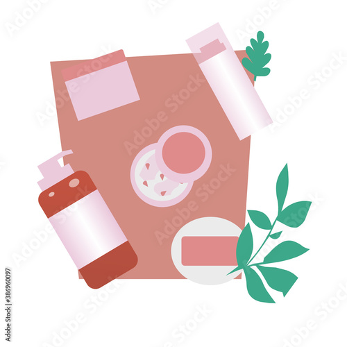 Care cosmetics, lotions, cream, the vector graphics