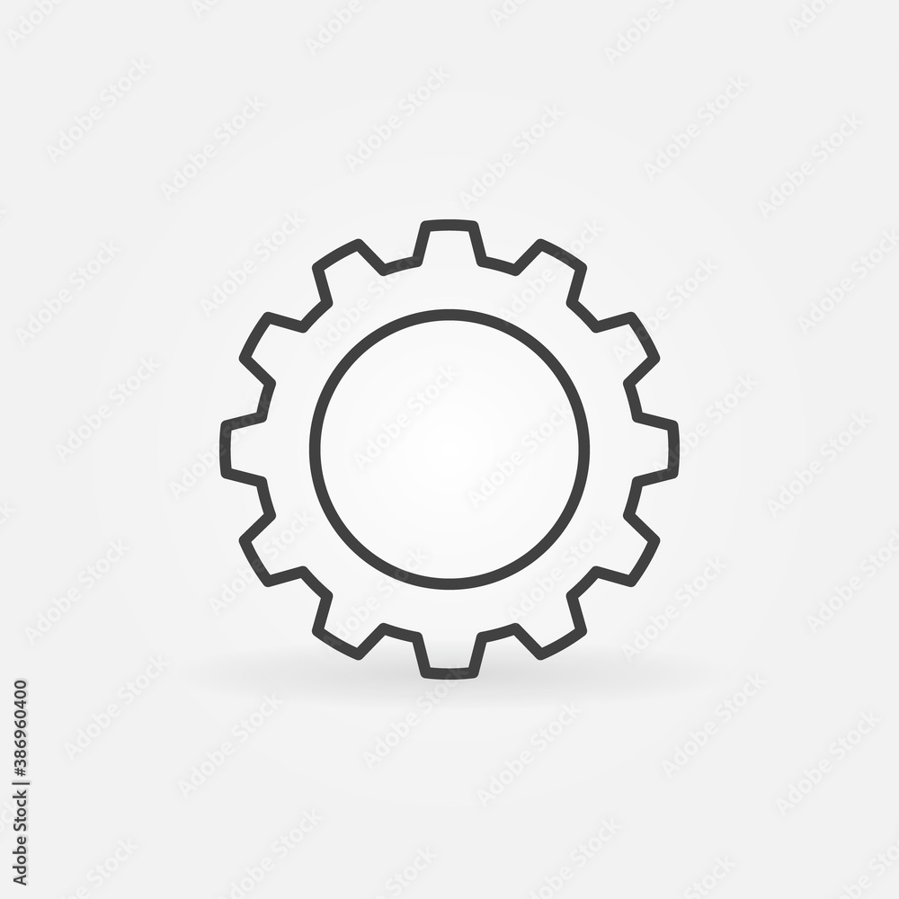 Gear or Cog Wheel vector thin line concept icon or design element Gear or Cog Wheel vector thin line concept icon or design element