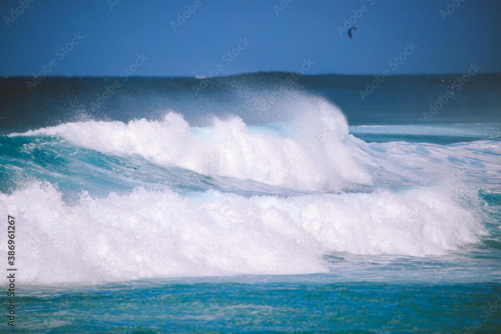 Fototapeta premium Waves surfing Banzai Pipeline, North shore, Oahu, Hawaii