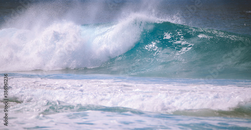 Waves surfing Banzai Pipeline, North shore, Oahu, Hawaii