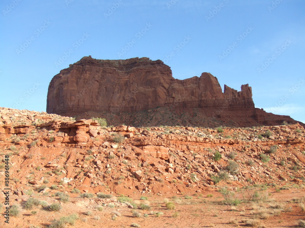 Monument Valley in the Arizona/Utah desert. USA. Spectacular red and orange rock formations. Monument Valley in the Arizona/Utah desert. USA. Spectacular red and orange rock formations.