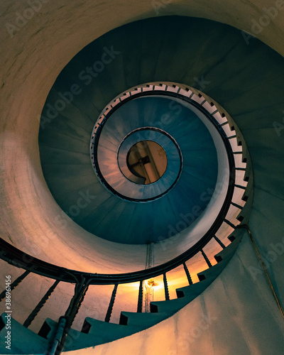 spiral staircase in the building