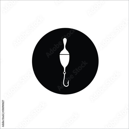 Flat,circle, Fishing Hook Icon Vector Illustration