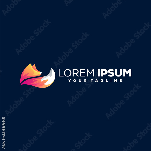 fox gradient color logo design