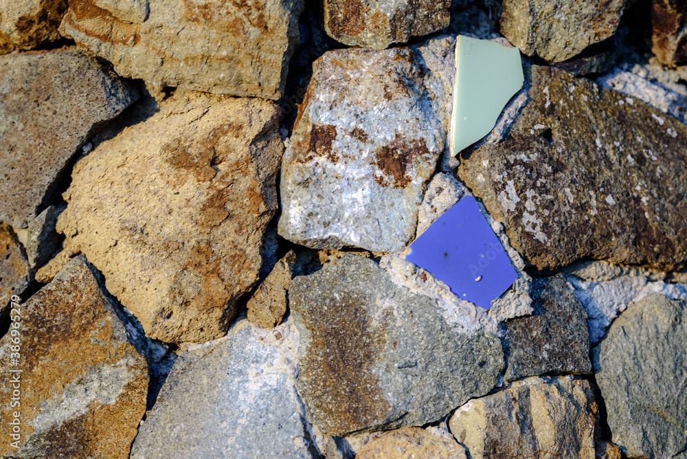 Fototapeta premium Background texture of stone wall.