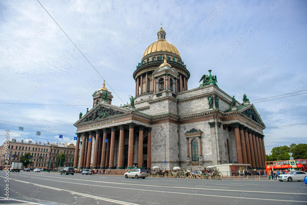 Isaac's Cathedral Historical Church, Saint Petersburg. Isaac's Church building in old Russia.