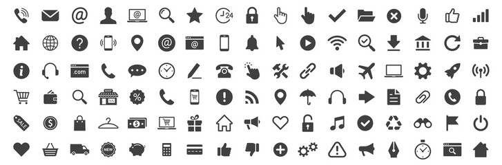 Web icon collection. Basic icons. Icon set. Vector