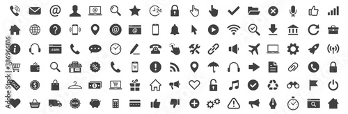 Web icon collection. Basic icons. Icon set. Vector photo
