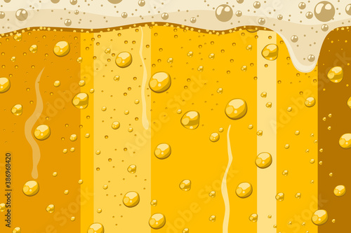 Close-up of beer in glass. flat design