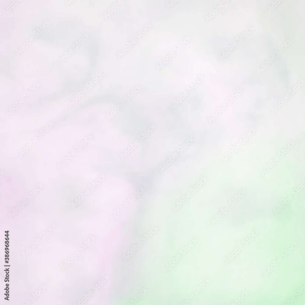 Soft blur watercolor abstract in pale pink, purple and green shades for design elements in 12x12 background.