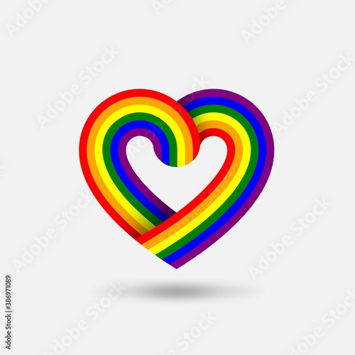 LGBT pride. Heart in color of rainbow flag