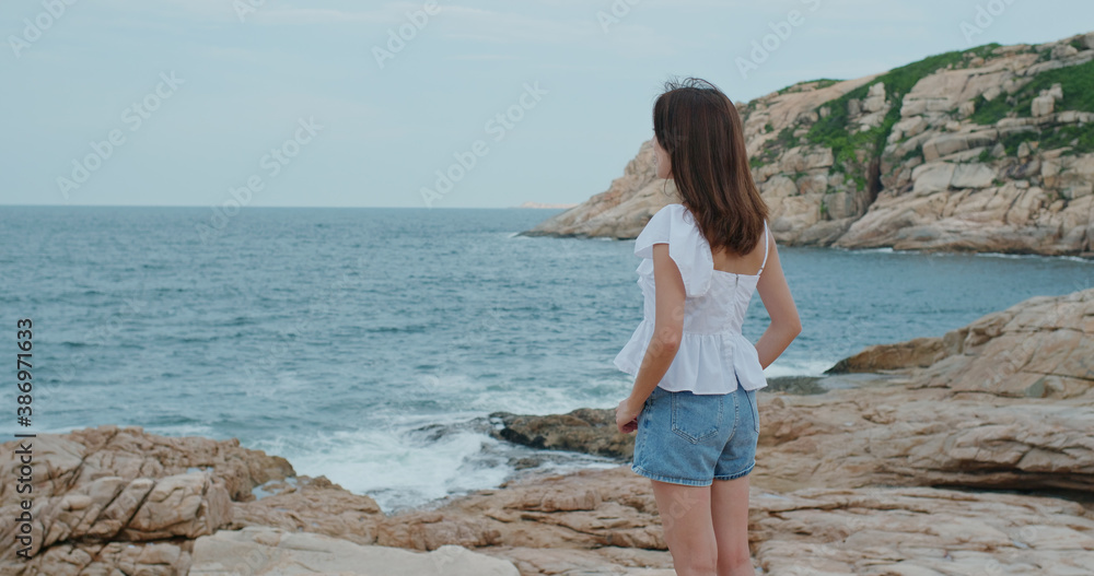 Woman enjoy the sea view