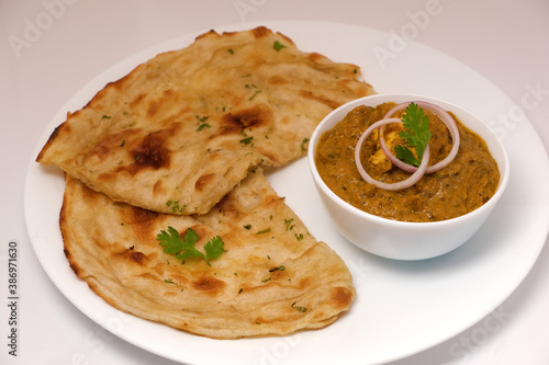 Indian Food or Indian Curry and bread
